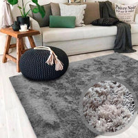 Tapete para Sala Peludo Fofinho 1,00m x 1,50m Cinza Casa Dona