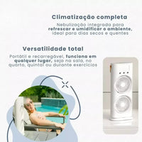 Umidificador Climatizador Portátil com Led 3 em 1