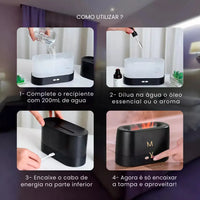 Umidificador Difusor de Aromas Lareira Aromaterapia