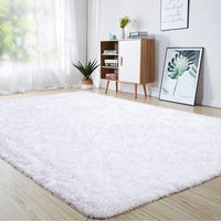 Tapete Felpudo Macio Branco 3,00x2,00m para Sala e Quarto