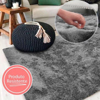 Tapete para Sala Peludo Fofinho 1,00m x 1,50m Cinza Casa Dona