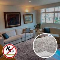 Tapete Felpudo Cinza Antiderrapante Casa Dona para Sala e Quarto